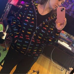 Icecream Black Hoodie with Multicolor Details